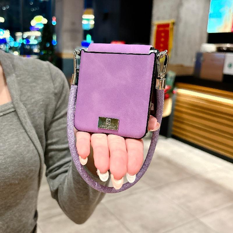 Чехол Samsung Z Flip7 с текстурой овчины - Ударопрочный, устойчивый к царапинам ПК с ремешком против потери