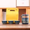 Convenient express cup, one pot, three cups, business gifts, ceramic kung fu tea set, souvenir travel tea set