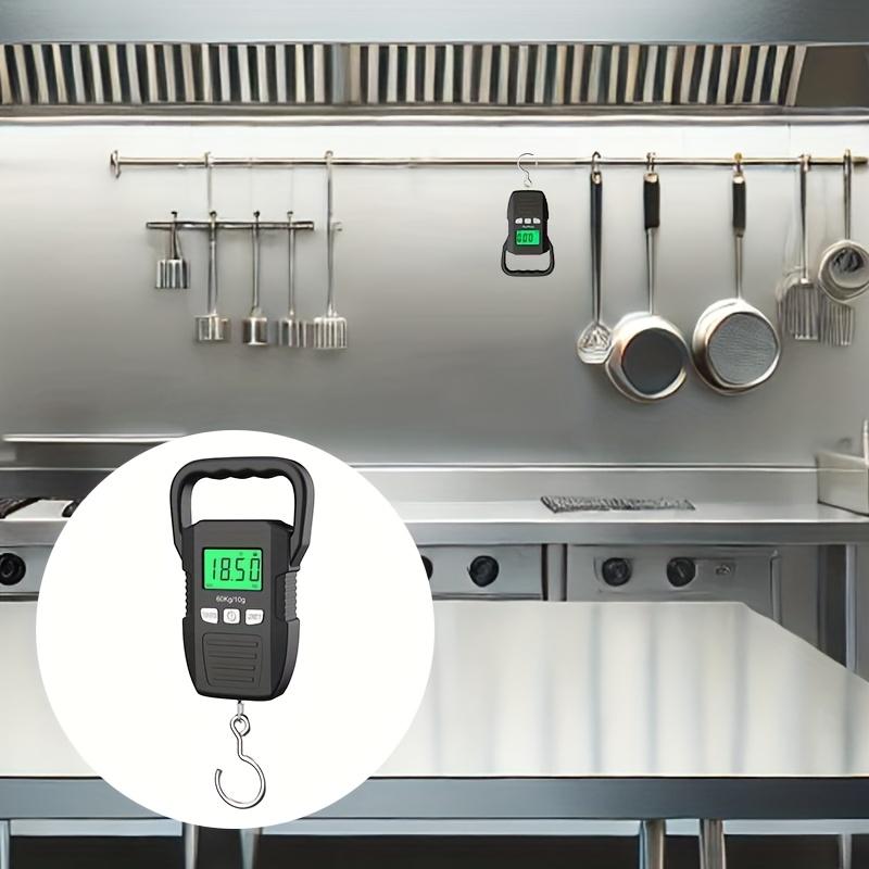 1 шт. Прочные цифровые подвесные весы с большим ЖК-дисплеем с подсветкой - грузоподъемность 132 фунта/60 кг, идеально подходят для рыбалки, багажа и почтовых отправлений, работают от батареек