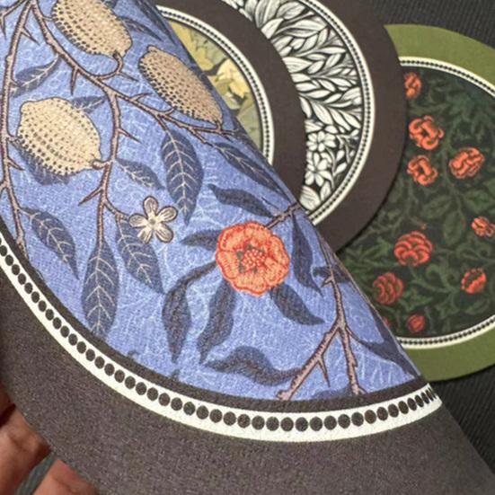 Винтажная впитывающая подставка под стакан с этническим цветочным узором из ткани, быстросохнущий диатомитовый коврик для горячих и холодных напитков