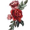 2Pcs/Set Rose Flowers Patch Floral Embroidered Applique Patches Sew On For Diy