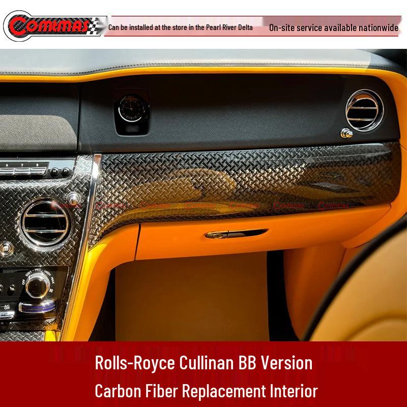 Dry Carbon Fiber Center Console Replacement for Rolls-Royce Cullinan Black Badge