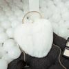 Трендовая плюшевая сумка осенне-зимней моды, новая женская меховая сумка, простая маленькая сумка в форме сердца из кроличьего меха