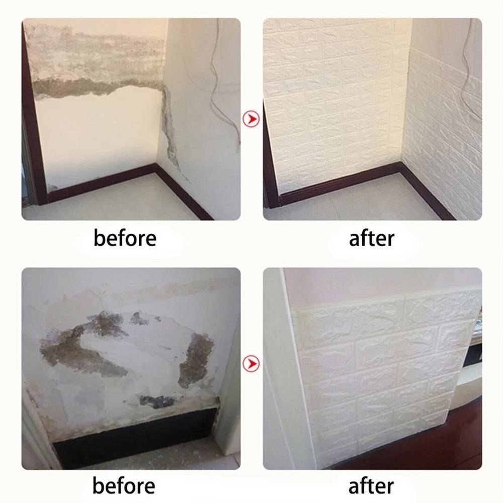 3D Self-Adhesive Wallpaper Continuous Waterproof Brick Wall Stickers Living Room Bedroom Children's Room Home Decoration