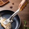 Защищающие от ожогов щипцы-лопатка из нержавеющей стали, лопатка для еды, зажим 2-в-1 со скользящим замком, лопатка для переворачивания еды для рыбы, блинов, бургеров, стейков