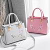 Pu Leather Handbag For Women With Embroidered Flower Design For Business And Daily Use