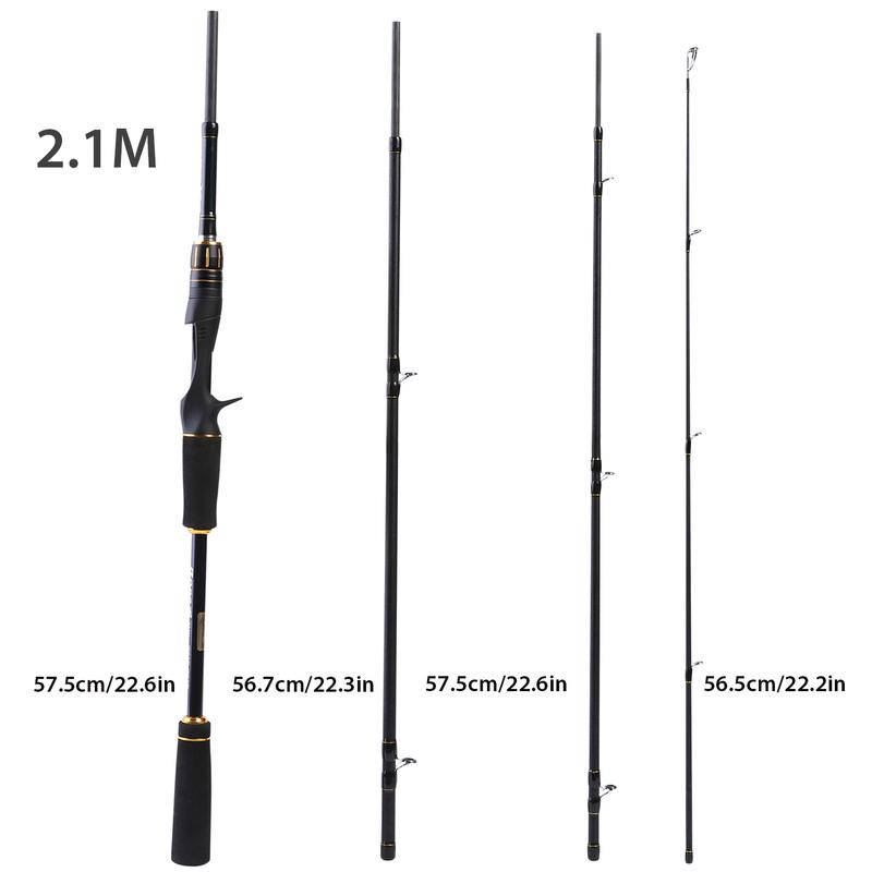 Fishing Rod Baitcasting Fishing Pole Protable Ultra- Lightweight for Big Fish Freshwater Saltwater