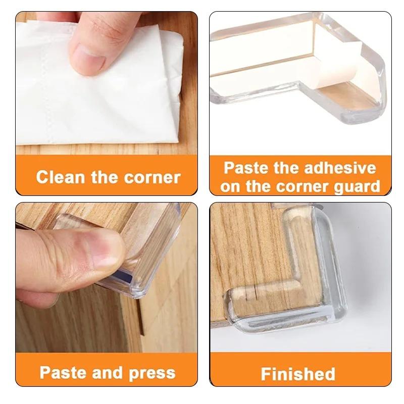 1/24pcs Baby Safety Anti Collision Angle Protector Table Corner Edge Protection Cover Transparent Window Right Angle Crash Pads