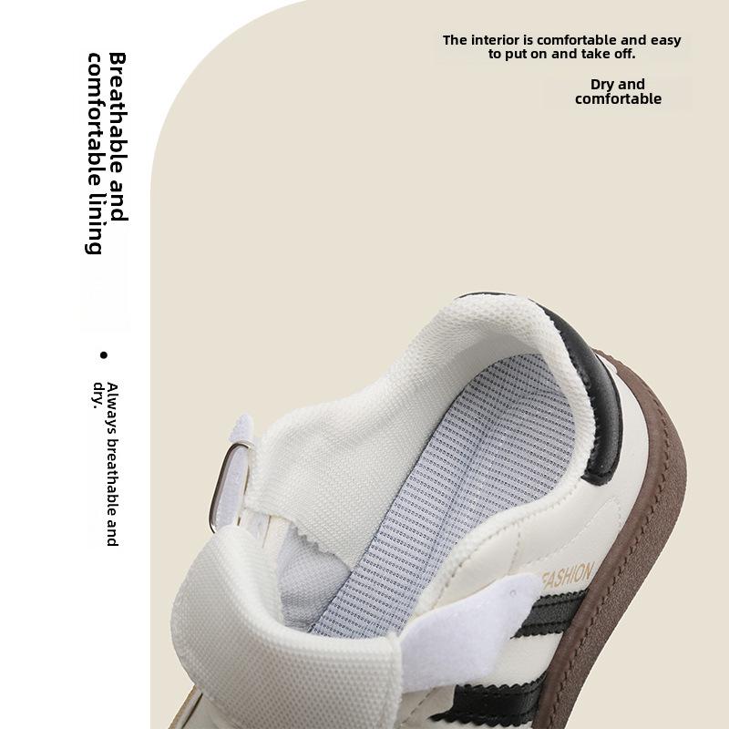 2025 Детская немецкая нескользящая спортивная обувь: Весенне-осенняя коллекция — белые кроссовки с мягкой подошвой для мальчиков и девочек