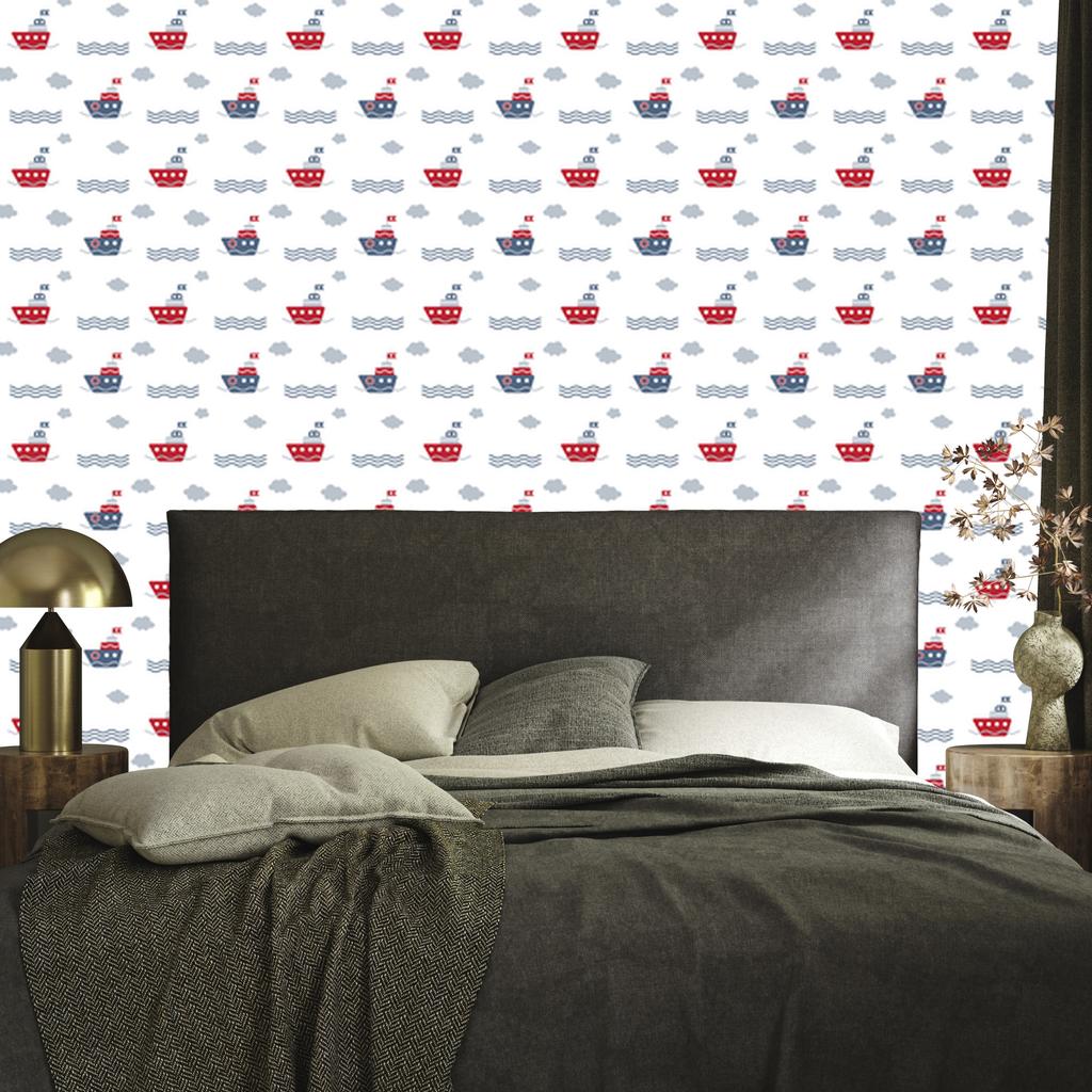 Wallpaper Fairytale colorful ships for living room and bedroom 50x1000