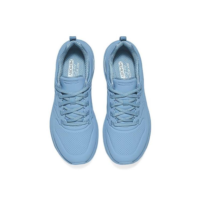 Skechers Женская Мода Поддержка Легкая Платформа Низкий Верх Повседневная Беговая Обувь Темно-Серый Синий 150136-SLT