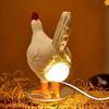1PC New Creative Resin Crafts Simulation White Laying Chicken Night Light Head Novelty Bedroom Home Ornament
