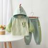 Dino Hooded Fleece Set: Baby Boy Windbreaker Jacket & Romper for Spring/Autumn