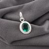 Green Emerald Gemstone Pendant Jewelry, Handmade Gorgeous Silver Pendant, 925 Sterling Silver Jewelry For Wedding Gift