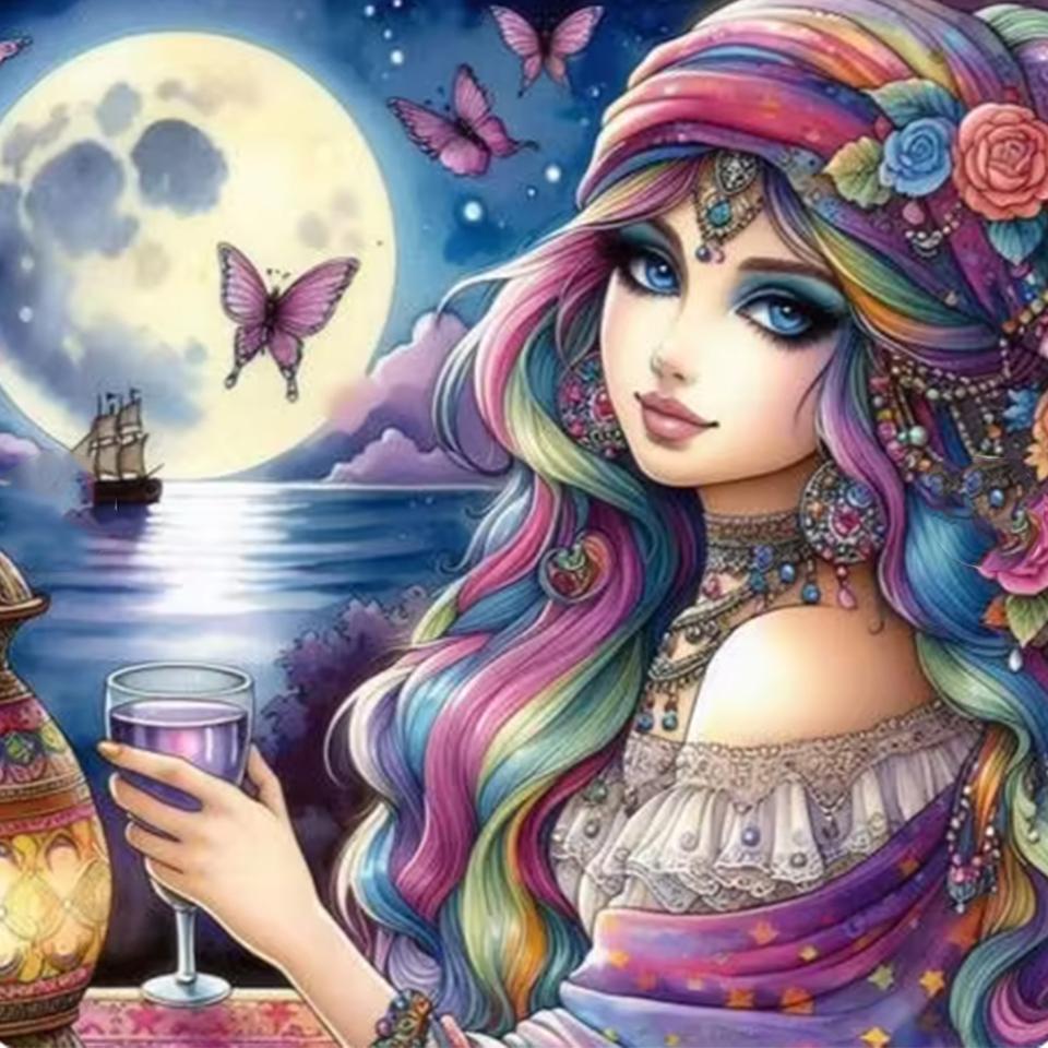 Девочка 5DDIY Алмазная картина Новинка 2024 Полный круг Квадрат животное Алмазная мозаика вышивка мультфильм Фея Подарок украшение для дома