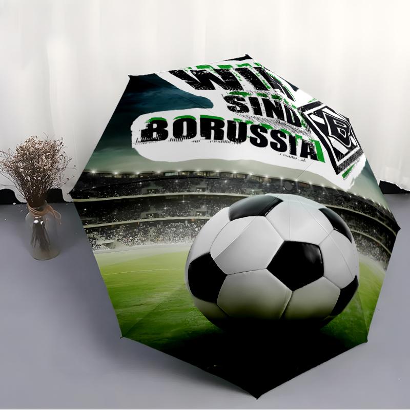 Printed Borussia Monchengladbach logo Printed Folding Umbrella,Outdoor,Leisure,And Travel Umbrella,Durable Umbrella Fabric,Birthday And Holiday Gift