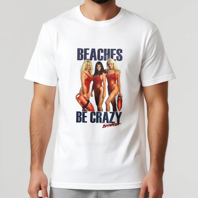 BAYWATCH Mens Classic Tshirt TShirt WHITE BEACHES Cool Casual Pride Tee Shirt Unisex New Fashion Tshirt Tops Euro Size