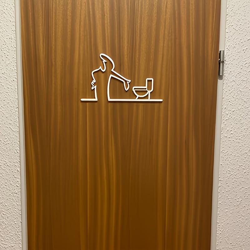 1 шт. 2D Плоский Высококачественный 2D Плоский Металлический Самоклеящийся Знак WC Черная Рамка Современный Домашний Декор Для Ванной Легко Устанавливается Настенное Искусство