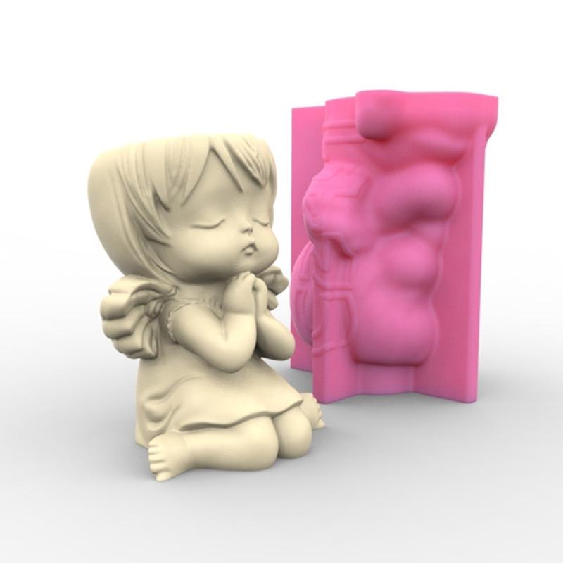 Голова ангела-силиконовая форма для цветов, бетонная форма для клещей, силиконовая форма для подсвечника, сочная форма для цветов, цементная глина