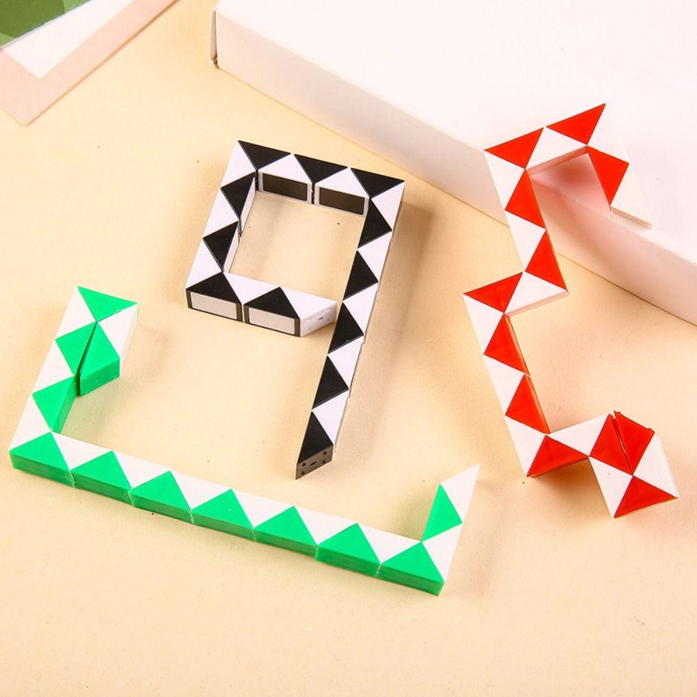 Detachable Magic Snake Cube Transformable Cube Magic Snake Ruler Puzzle Kids/Children/Toddler