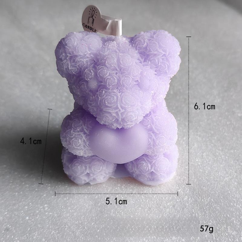 Rose Bear Aromatherapy Candle, Lovely Decoration Wedding Partner Hand Gift Home Decoration, Valentine's Day Gift, Birthday Present