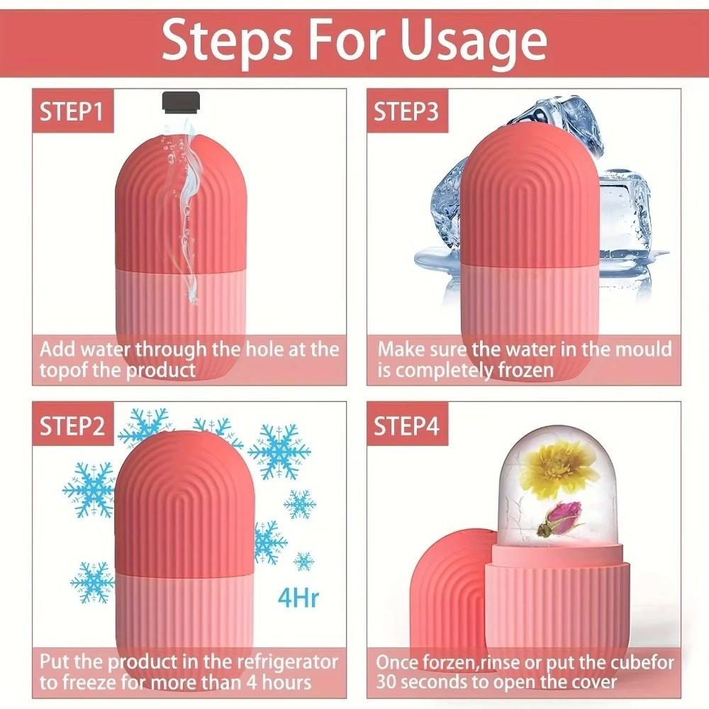 Facial De-puffing Facial Ice Cube Mold Silicone Facial Ice Pack Device for Beauty and Skin Care