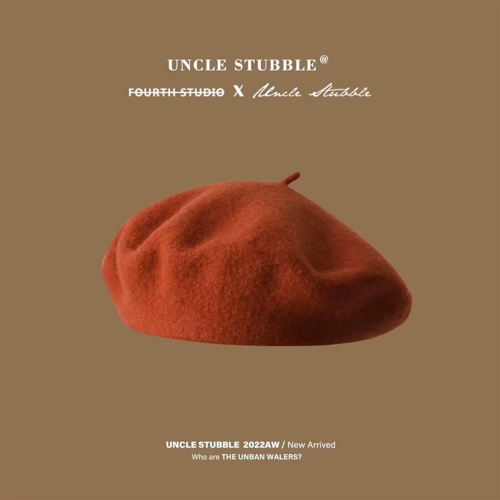 Женский ретро шерстяной берет: Универсальная фетровая шляпа на осень и зиму однотонной расцветки, в корейском стиле художника.