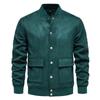 Осень и зима Новая замшевая европейская мужская куртка с воротником-стойкой Повседневная бейсбольная куртка Мужская куртка