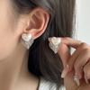 Металлические Сердечки с Крыльями Серьги-Гвоздики Геометрия с Имитацией Жемчуга Для Женщин Украшения Простые Свадебные Рождественские Подарок Девочке Украшения