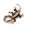 Diamond-encrusted Glass Gecko Brooch Four-legged Snake Lizard Brooch Cute Animal Corsage