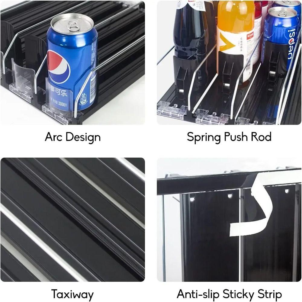 Spring Push Can Organizer Self-Pushing Beverage Pusher Shelf Storage Shelf Can Shelf Pusher Water
