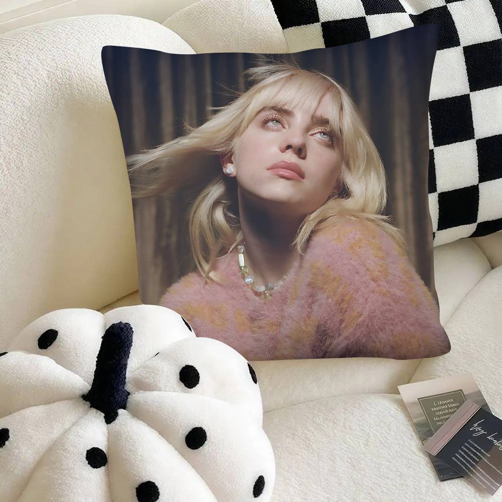 Singer BBillie EEilish Pillow Case Fashion Square Pillowcase Bedroom Sofa Room Ins Decoration Leisure