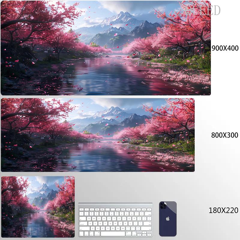900x400 Коврик для мыши Горный пейзаж Коврик для мыши Большой Мечта Масупад Компьютерные Клавиатурные Коврики ПК Шкаф Настольный Коврик Большой Стол Ковер
