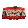 Christmas Round Tablecloth Winter Holly Snowman Tablecloth Decorative Table Cover Cloth for Indoor Outdoor Holiday Party Dining Table Decor
