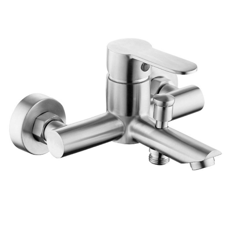 304 Stainless Steel Bathtub Brushed Faucet Cold and Hot Mixing Valve Bathroom Shower Faucet Triple