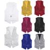 Unisex Adult Shiny Sequin Vest Sleeveless Button Design Waistcoat Jacket for Music Festival
