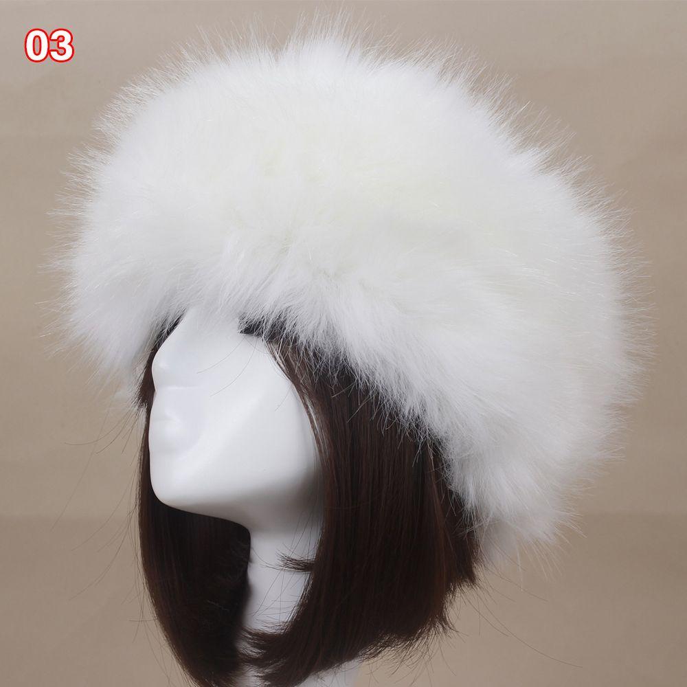 Outdoor Earwarmer Winter Thick Fluffy Faux Fur Women Russian Cap Headband Hat