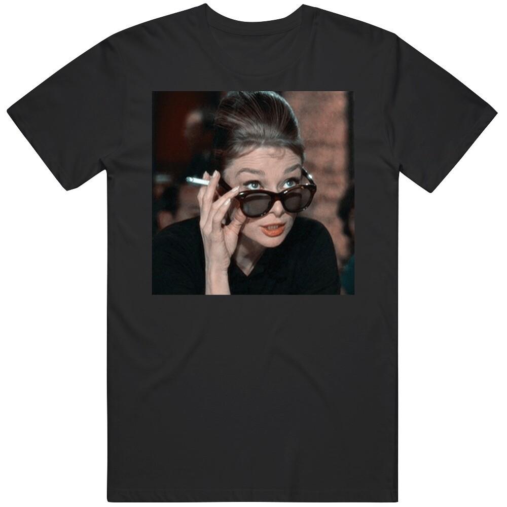 Ретро Классический Фильм Завтрак у Тиффани Одри Хепберн Бурлеск Сцена Футболка