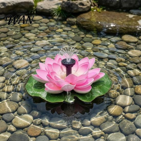 Solar Pond Fountain Lotus Floating Bird Bath Powered Garden with Interchangeable Nozzles for Patio Yard Decor