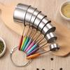 8/13Pcs Stainless Steel Measuring Spoons Set Teaspoon Stackable Spoon Measuring Cups Set Long Handle Ergonomic Grip