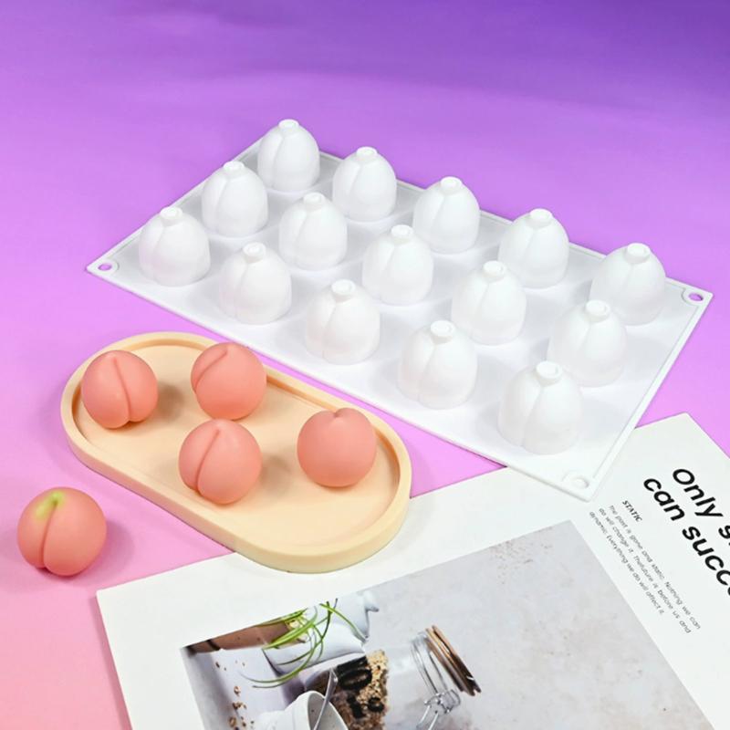 Silicone Fruit Peach Mold for Almond Mousse Cake Baking Flexible Nonstick Pan Home Kitchen Dessert Decoration