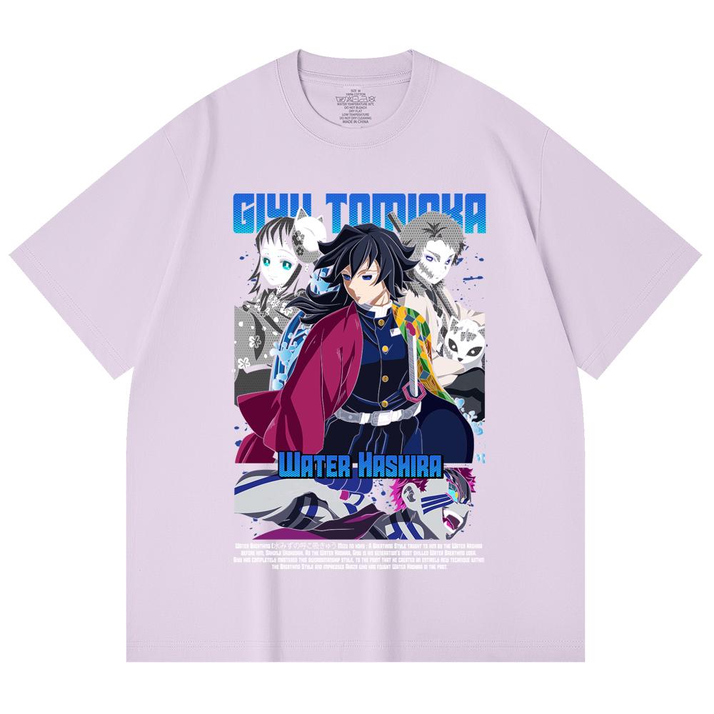 230 Gsm 100% Cotton Demon Slayer V20 Tomioka Print Unisex Heavy Cotton T Shirt