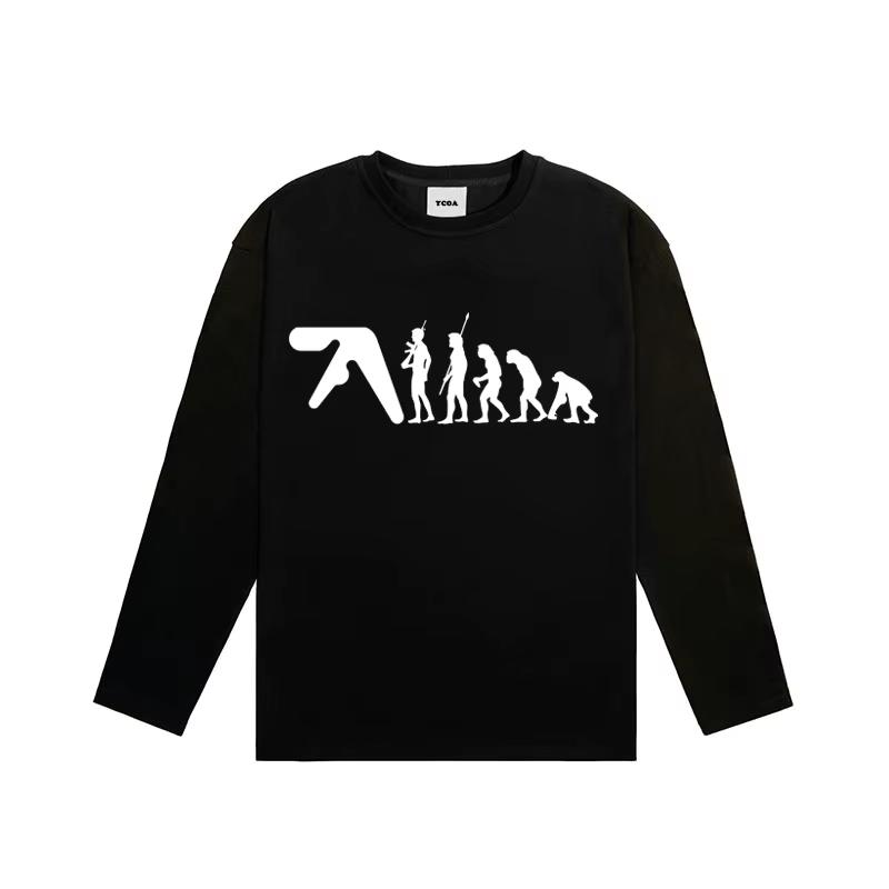 Aphex Twin Unisexs Tshirt Cotton Autumn Graphic Oversized Aesthetic Korean Fashion Long Sleeve Tops T
