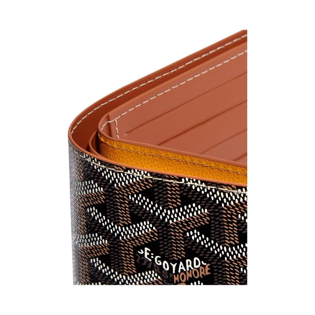 Goyard Складной холщовый и кожаный кошелек с монограммой Victoire, унисекс, черный, синий, зеленый VICTO8PMLTY