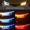 2pcs 60cm Car DRL Flexible Waterproof Headlight LED Strip Universal Auto Headlights RGB Turn Signal Yellow Brake Flow Lights
