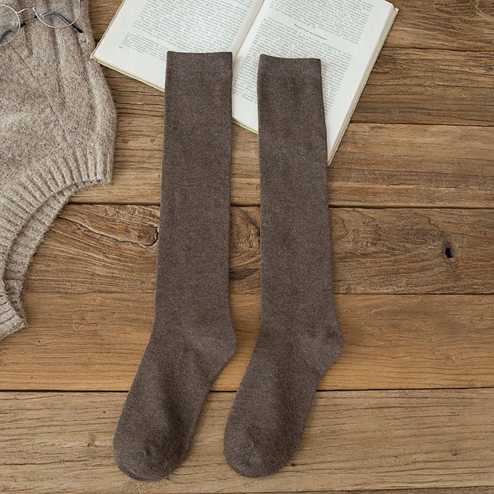 Elastic Sexy For Girl Student Solid color Cotton Hosiery Women Stockings Knee High Socks Calf Sock