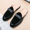 New Men's Suede Bowtie Patchwork Half Slippers Driving Shoes Male Casual Mules Moccasins Breathable Loafers Zapatos Hombre