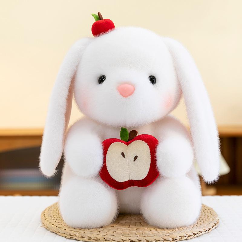 Cute Rose Rabbit Doll Plush Toy Doll Cute Rabbit for Girls and Children Soothing Doll Gift