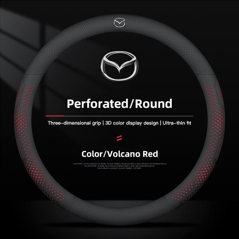 Car Leather Steering Wheel Cover Ultra-Thin Breathable For Mazda 3 6 2 5 CX-5 CX-30 CX-50 CX-90 CX-8 BT-50 CX-80 CX-70 MX-30