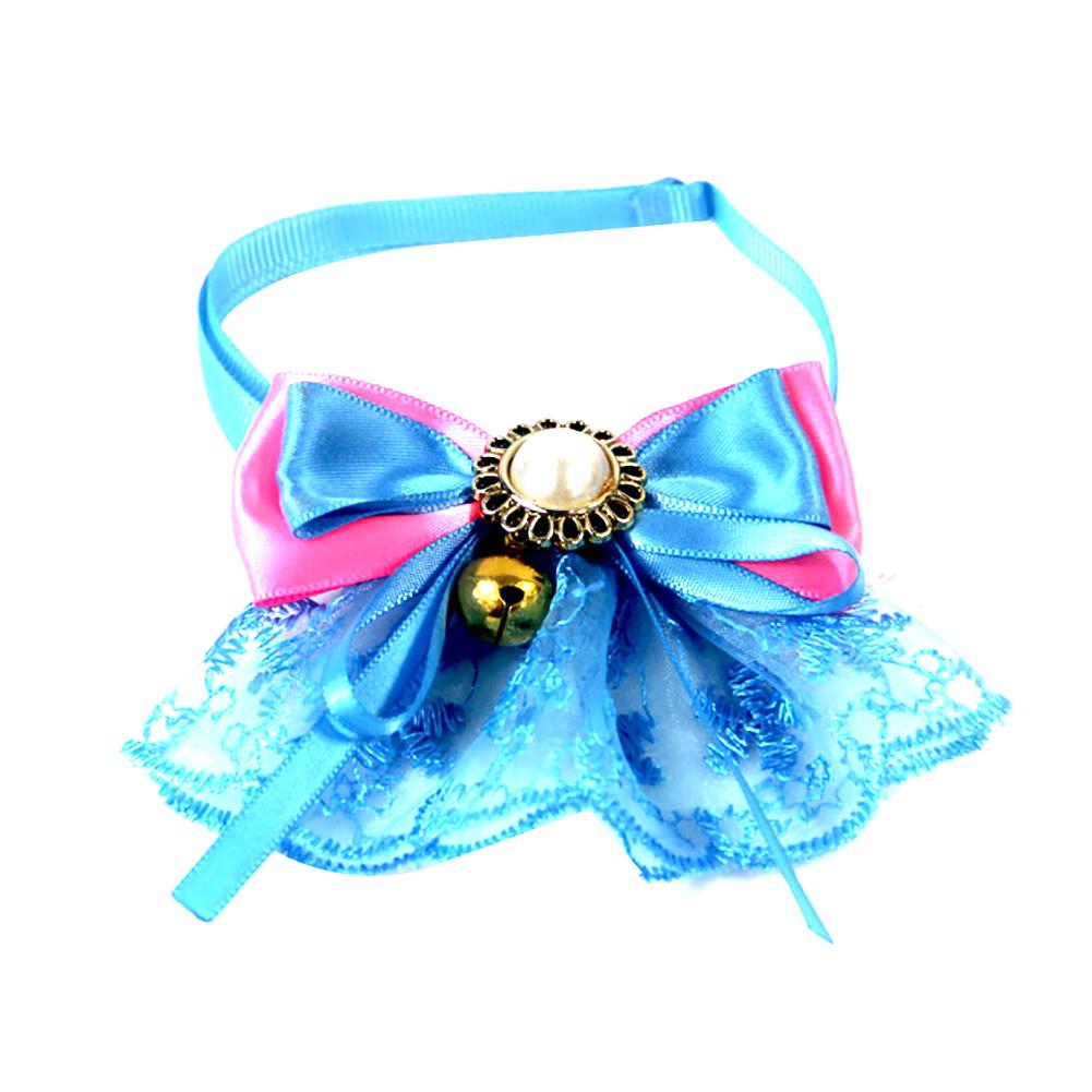 Ошейник для домашних животных, собака, щенок, кошка, кружевной колокольчик, лук, искусственный жемчуг, регулируемый шейный ремешок, ожерелье